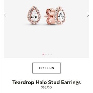 Rose Gold Pandora Teardrop Earrings